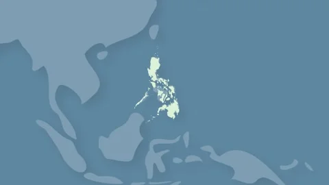 Philippines Highlighted on World Map, Southeast Asia Island Nation Location Stock Footage 340557496
