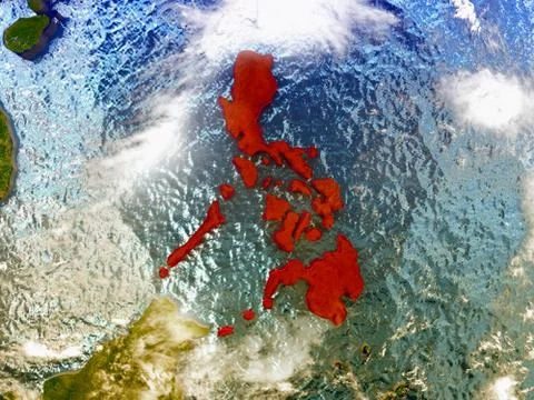 Philippines on illustrated globe Stock Illustration
