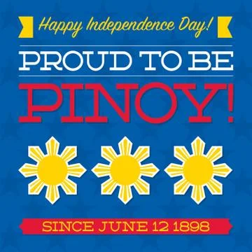 Philippines Independence Day card in vector format. Stock Illustration