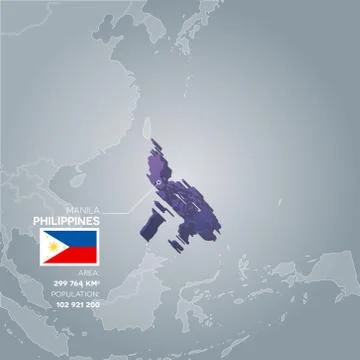 Philippines information map. Stock Illustration