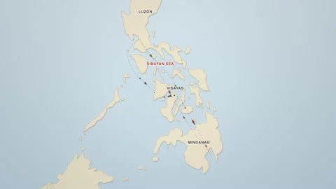 Philippines Inter Island Manila Cebu shipping routes vintage atlas map Video stock 339907926