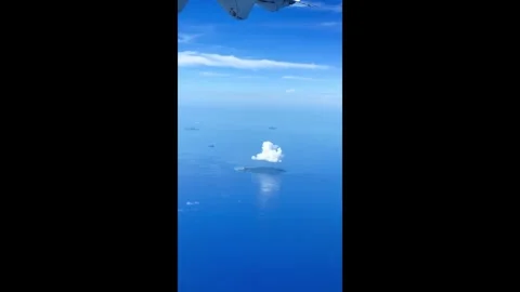Philippines: Islands topped with fluffy clouds look like cotton candy in ... Stock Footage 320661542