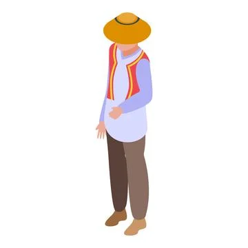 Philippines man icon isometric vector. Travel culture Ilustración de archivo
