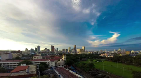 Philippines Manila skyline sunset time lapse UHD Stockbeeldmateriaal 46087752