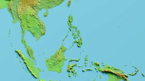 Philippines Map 3D animated with Borders Video stock 348530473