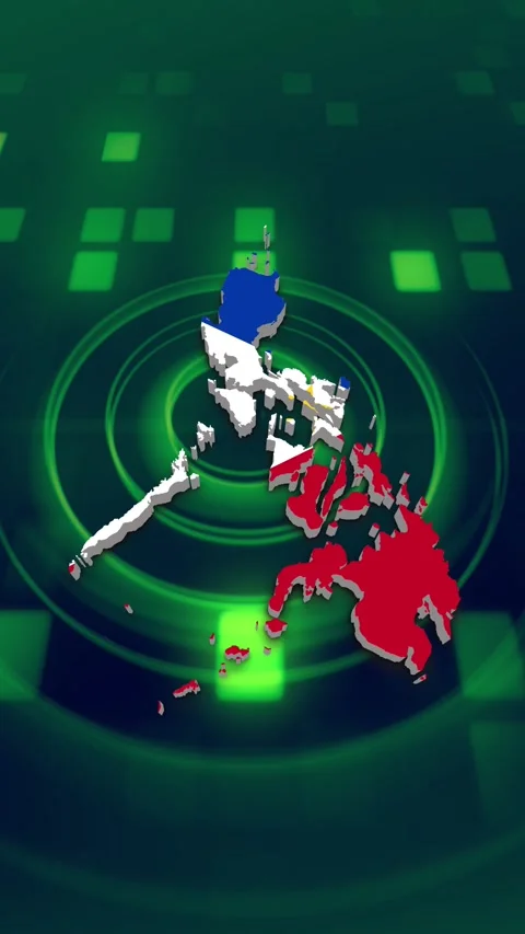 Philippines Map and Flag Background Stock-Footage 347126349