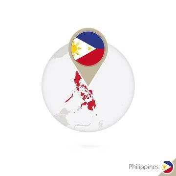 Philippines map and flag in circle. Map of Philippines, Philippines flag pi.. Stock Illustration