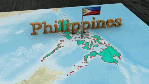 Philippines Map and Philippines Flag Stock-Footage 275192495