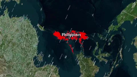 Philippines Map Animation – Southeast Asia Island Country 스톡 동영상 343390304