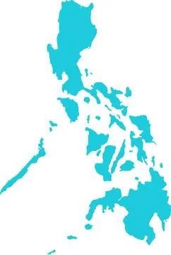 Philippines MAP in Blue, Country Map, Philippines, Border Map, Border line .. Illustrazione stock
