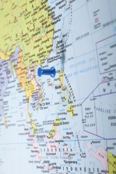 Philippines  map with blue pin Stock Photos