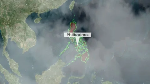 Philippines Map - Clouds Effect Video stock 267651697