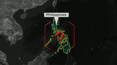 Philippines Map - Cyber Attack Stock Footage 268775137