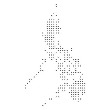 Philippines map dotted, grey point, on white background. Stock Illustration