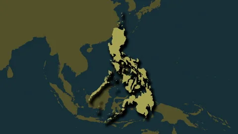 Philippines map - extract. Shadow. Pattern. Labels Stock Footage 322813603