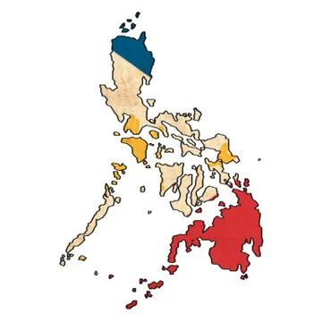 Philippines map on  flag drawing ,grunge and retro flag series Stock Illustration