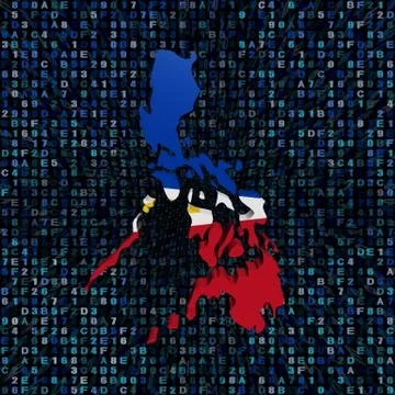 Philippines map flag on hex code illustration Stock Illustration