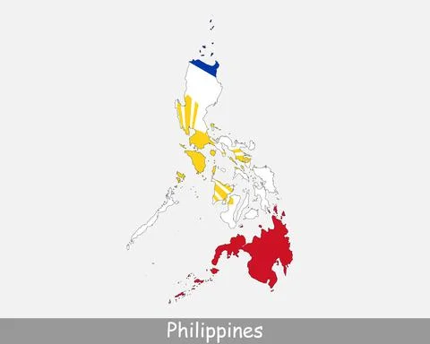 Philippines Map Flag Illustrazione stock