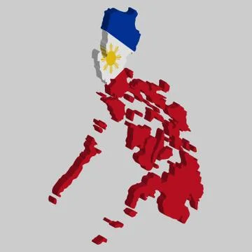 Philippines Map flag Vector 3D illustration eps 10 Stock Illustration