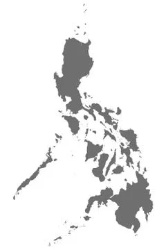 Philippines map in gray on a white background Stock Illustration