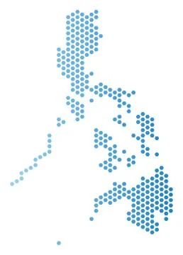 Philippines Map Hexagonal Abstraction Stock Illustration