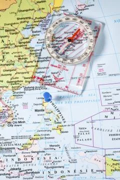 Philippines on map Stock Photos