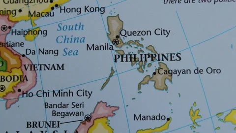 Philippines on a map. Political map of Philippines Stock Footage 285780072