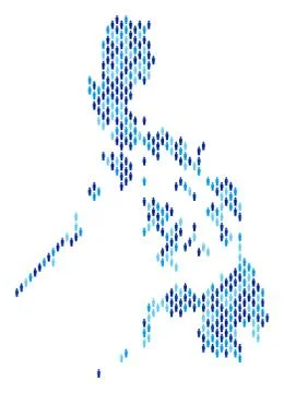 Philippines Map Population People Illustrazione stock