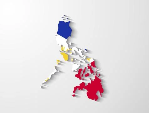Philippines map with shadow effect presentation Stock Illustration