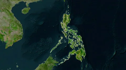 Philippines map - solid. Regions. Satell... | Stock Video | Pond5