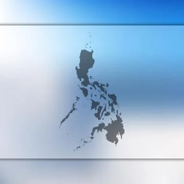 Philippines map. Vector silhouette of Philippines. Blurred background Stock Illustration