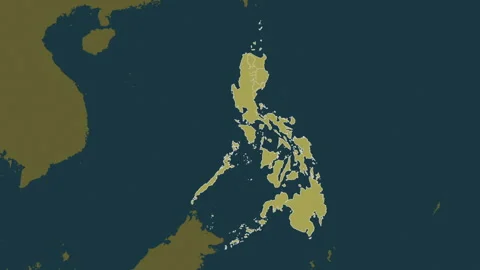 Philippines map - zoom. Regions. Pattern. Stock Footage 241723937