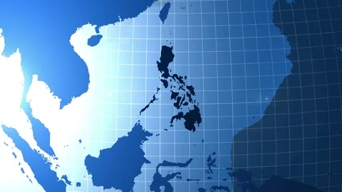 Philippines. Map. Zooming into Philippines on the globe. Stock Footage 71397386