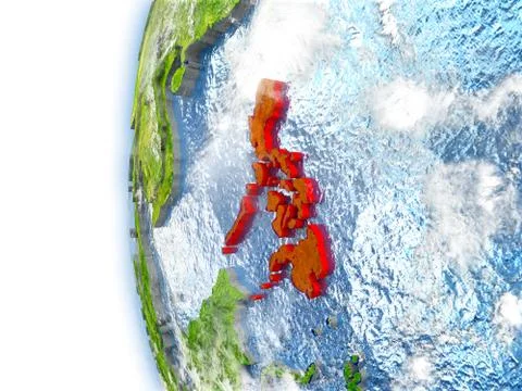 Philippines on model of Earth Illustrazione stock
