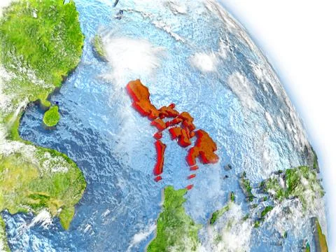 Philippines on model of Earth Stock Illustration