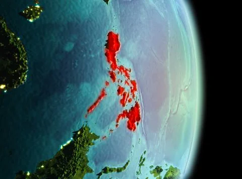 Philippines in morning from orbit Stock Illustration