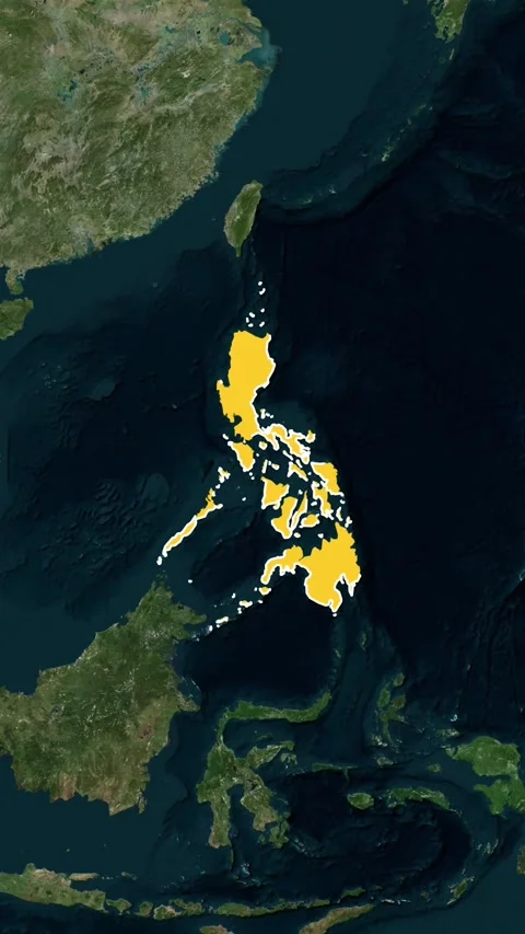 Philippines National Border Map Topography Animation 4K Stock-Footage 329917962