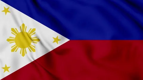 Philippines national flag waving full screen animated background Stock Footage 314841797