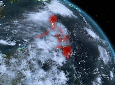 Philippines at night from orbit Stock Illustration