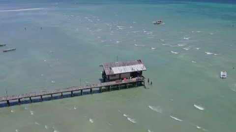 Philippines, Palawan, June 20 2024 Beach Dock in the Philippines Stock Footage 280495866