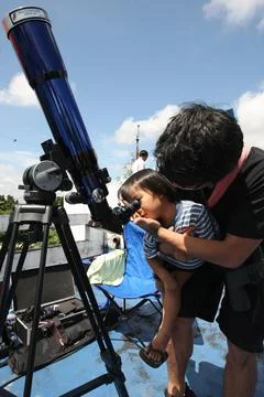 Philippines Partial Solar Eclipse - Jul 2009 Stock Photos