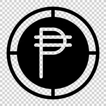 Philippines peso flat icon. Vector style is flat iconic symbol, black color, whi Illustrazione stock