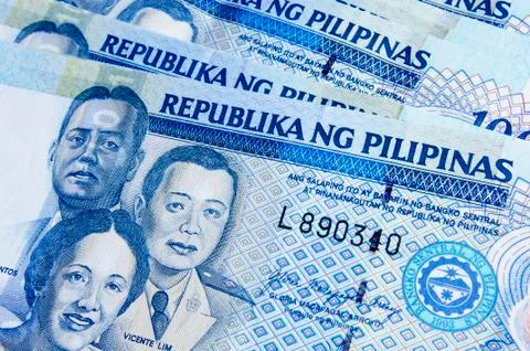 Philippines peso macro Stock Photos