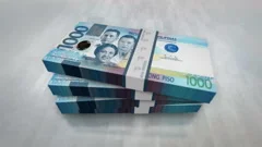 A Pile of One Thousand Philippines Peso Banknotes. Cash of