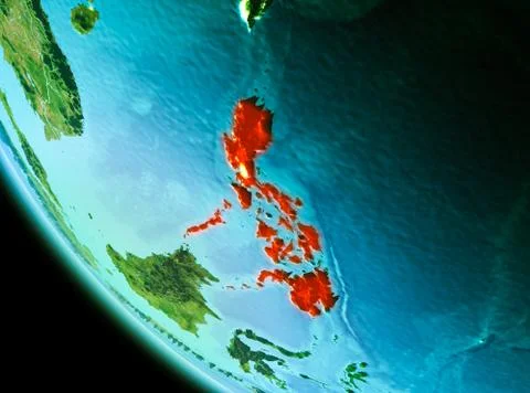 Philippines in red in the evening Illustrazione stock