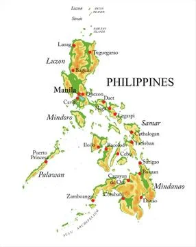 Philippines relief map Stock Illustration