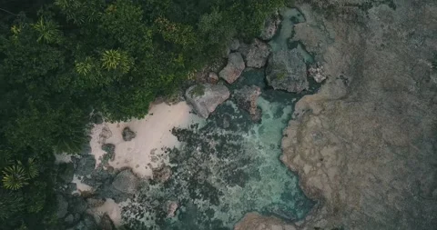 Philippines Rock Pool from above Stock Footage 159035988