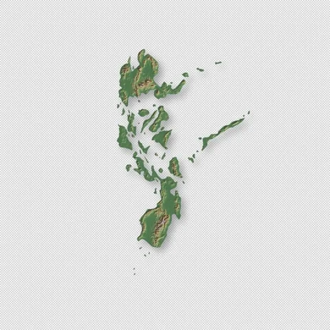 Philippines Rotating 3D Relief Map Seamless Loop, Alpha Channel 4K Stock Footage 340703937