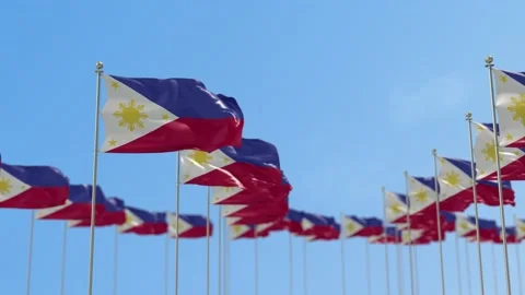 Philippines Row Of Flags Animation Stock-Footage 148780856