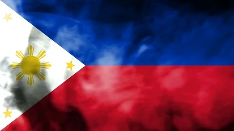 Philippines smoke waving flag Stock Footage 98352930